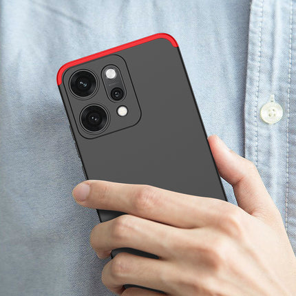 Kapa Double Dip Full 360 Protection Back Case Cover for Oppo Reno 14 5G (Red,Black)
