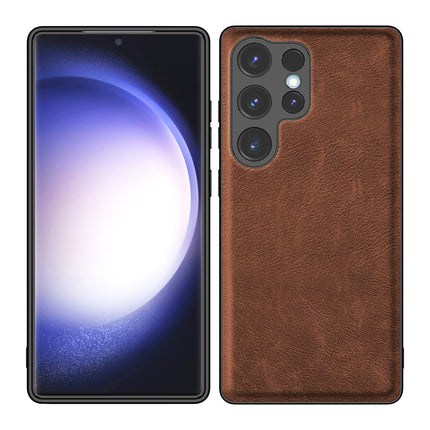Kapa Tux Leather Back Cover for Samsung Galaxy S25 Ultra | Slim Shockproof Camera Protection Bumper Case (Brown)