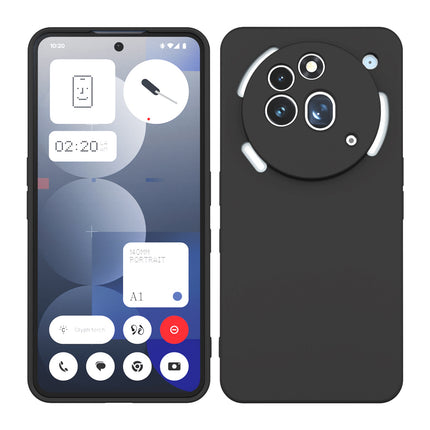 Kapa Matte Protective Lens Flexible Back Cover for Nothing Phone 3A Pro | Slim Silicone with Soft Lining Shockproof Full Body Bumper Case (Black)