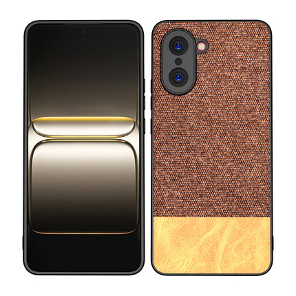 Kapa Soft Fabric & Leather Hybrid Protective Back Cover for OnePlus Nord CE 5 | Shockproof Slim Hard Anti Slip Back Case (Brown)