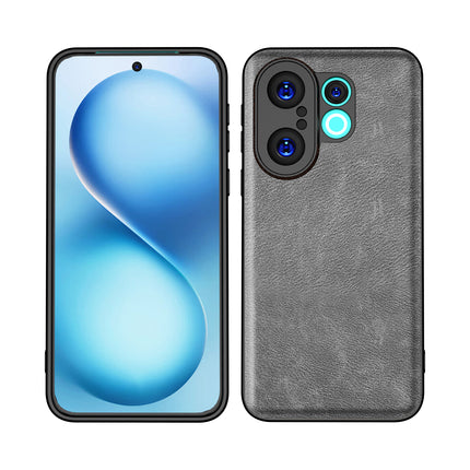 Kapa Tux Leather Back Cover for Vivo X200 FE 5G | Slim Shockproof Camera Protection Bumper Case (Grey) - Mobizang