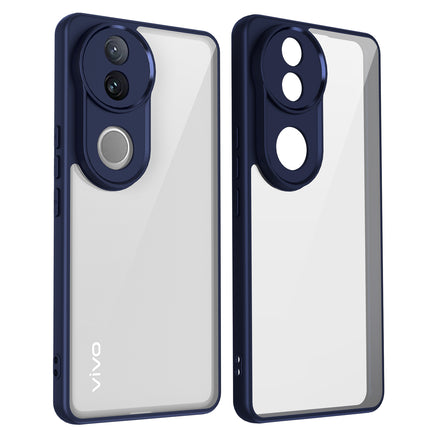 Kapa Hawkeye Clear Back Cover for Vivo V50 5G | Camera Lens Protector Shockproof Slim Clear Case Cover (Blue Sides)