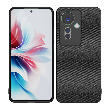 Kapa Soft Full Fabric Protective Back Case Cover for Oppo F25 Pro (5G) | Shockproof Slim Hard Anti Slip Back Case (Black) - Mobizang