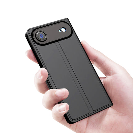 Kapa Noble Slim Magnetic Leather Flip Case Cover for Apple iPhone 17 Air | Card Holder Stand Flip Wallet Case (Black)