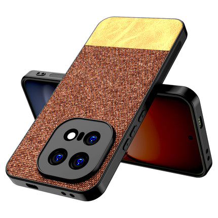 Kapa Soft Fabric & Leather Hybrid Protective Back Cover for IQOO 15 5G | Shockproof Slim Hard Anti Slip Back Case (Brown)