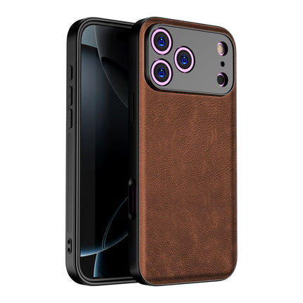 Kapa Tux Leather Back Cover for Apple iPhone 17 Pro | Slim Shockproof Camera Protection Bumper Case (Brown)