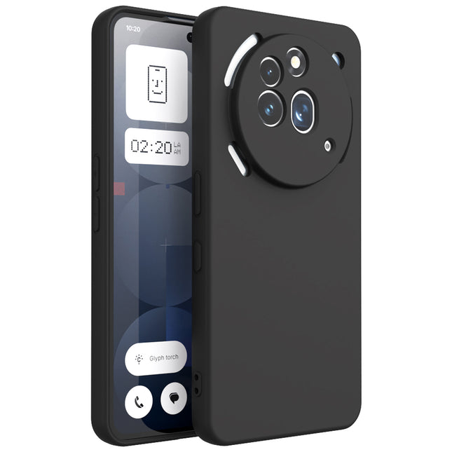 Kapa Matte Protective Lens Flexible Back Cover for Nothing Phone 3A Pro | Slim Silicone with Soft Lining Shockproof Full Body Bumper Case (Black)