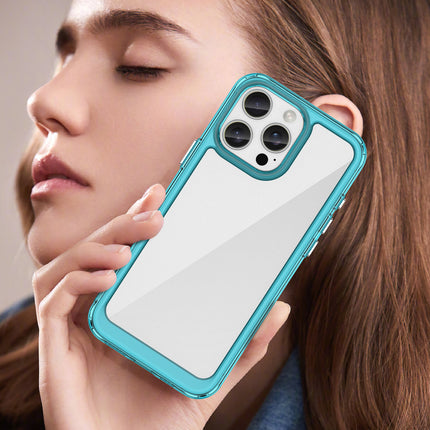 Kapa Unicorn Acrylic Clear Back Cover For Apple iPhone 16 Pro Max | Slim Shockproof [Military Grade Protection] Hybrid Bumper Case (Blue Sides)