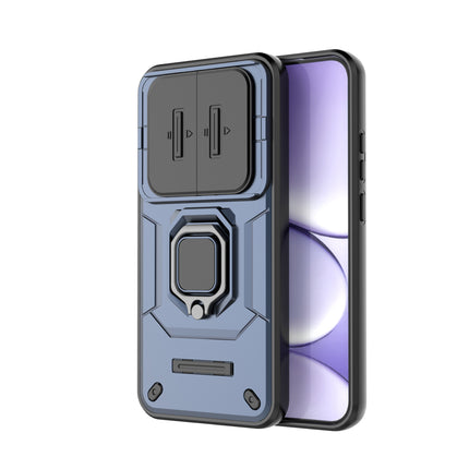 Kapa Armor Slider Back Cover for Redmi Note 15 Pro 5G | Inbuilt Ring + Camera Slider Shockproof Lens Protection Bumper Back Case (Blue) - Mobizang