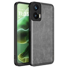 Kapa Tux Leather Back Cover for Moto G35 | Slim Shockproof Camera Protection Bumper Case (Grey)