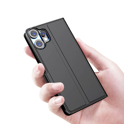 Kapa Noble Slim Magnetic Leather Flip Case Cover for CMF Phone 2 Pro | Card Holder Stand Flip Wallet Case (Black) - Mobizang