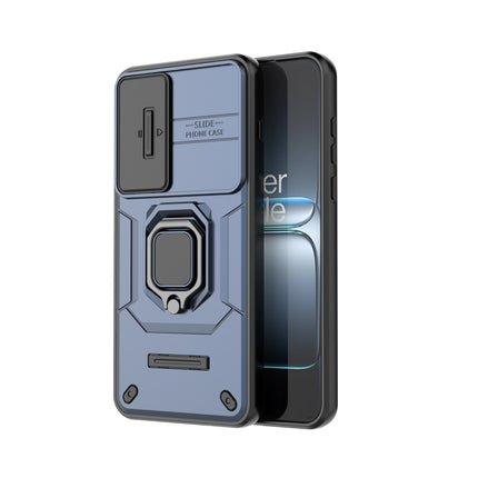 Kapa Armor Slider Back Cover for OnePlus Nord 5 | Inbuilt Ring + Camera Slider Shockproof Lens Protection Bumper Back Case (Blue)