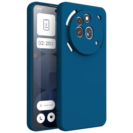 Kapa Matte Protective Lens Flexible Back Cover for Nothing Phone 3A Pro | Slim Silicone with Soft Lining Shockproof Full Body Bumper Case (Blue)