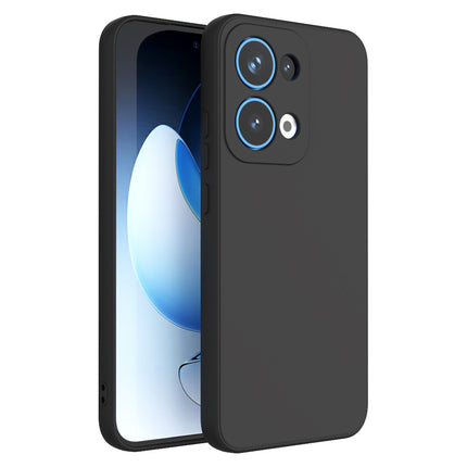 Kapa Matte Protective Lens Flexible Back Cover for Oppo Reno 13 5G | Slim Silicone with Soft Lining Shockproof Full Body Bumper Case (Black)