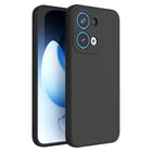 Kapa Matte Protective Lens Flexible Back Cover for Oppo Reno 13 5G | Slim Silicone with Soft Lining Shockproof Full Body Bumper Case (Black)