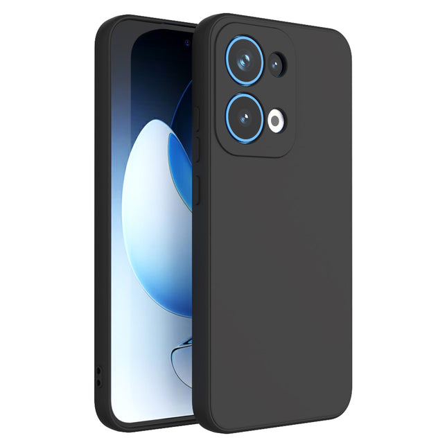 Kapa Matte Protective Lens Flexible Back Cover for Oppo Reno 13 5G | Slim Silicone with Soft Lining Shockproof Full Body Bumper Case (Black)