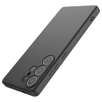 Kapa Matte Protective Lens Flexible Back Cover for Samsung Galaxy S25 Ultra | Slim Silicone with Soft Lining Shockproof Full Body Bumper Case (Black) - Mobizang