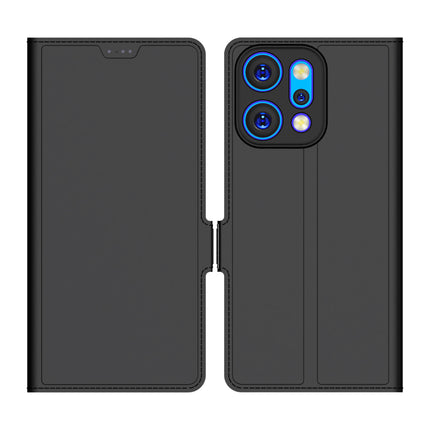 Kapa Noble Slim Magnetic Leather Flip Case Cover for Oppo Reno 14 PRO 5G | Card Holder Stand Flip Wallet Case (Black)