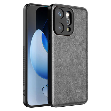 Kapa Tux Leather Back Cover for Oppo Reno 14 PRO 5G | Slim Shockproof Camera Protection Bumper Case (Grey)