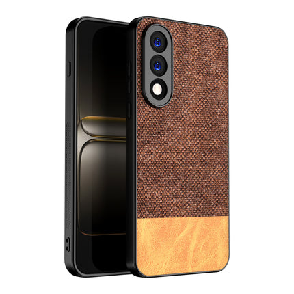 Kapa Soft Fabric & Leather Hybrid Protective Back Cover for OnePlus Nord 5 | Shockproof Slim Hard Anti Slip Back Case (Brown)