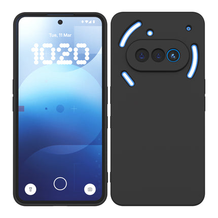 Kapa Matte Protective Lens Flexible Back Cover for Nothing Phone 3A 5G | Slim Silicone with Soft Lining Shockproof Full Body Bumper Case (Black)