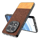 Kapa Soft Fabric & Leather Hybrid Protective Back Cover for Redmi Note 14 Pro (5G) | Shockproof Slim Hard Anti Slip Back Case (Brown)