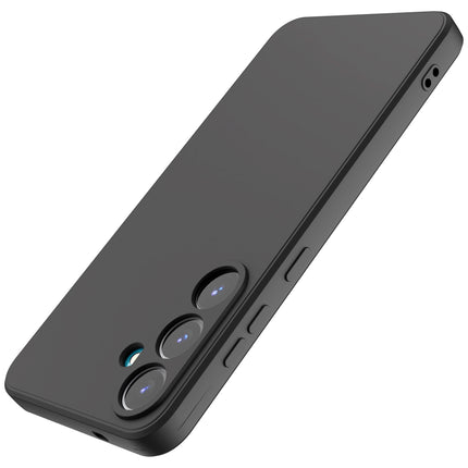 Kapa Matte Protective Lens Flexible Back Cover for Samsung Galaxy S25 Plus | Slim Silicone with Soft Lining Shockproof Full Body Bumper Case (Black) - Mobizang