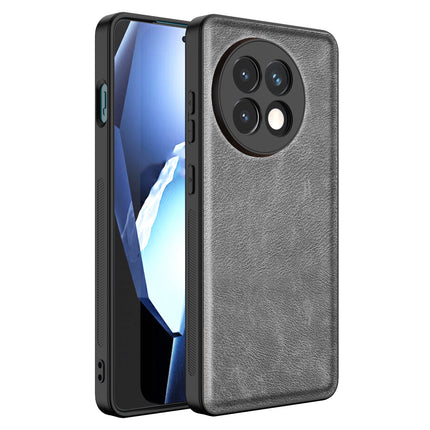 Kapa Tux Leather Back Cover for OnePlus 13R | Slim Shockproof Camera Protection Bumper Case (Grey)