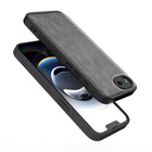 Kapa Tux Leather Back Cover for Apple iPhone 16E | Slim Shockproof Camera Protection Bumper Case (Grey) - Mobizang