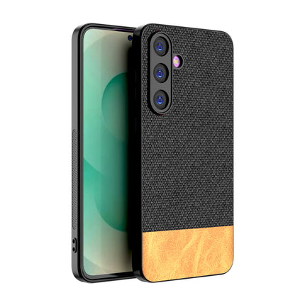 Kapa Soft Fabric & Leather Hybrid Protective Back Cover for Honor X9C 5G | Shockproof Slim Hard Anti Slip Back Case (Black,Brown)