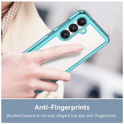 Kapa Unicorn Acrylic Clear Back Cover For Samsung Galaxy S25 | Slim Shockproof [Military Grade Protection] Hybrid Bumper Case (Blue Sides)