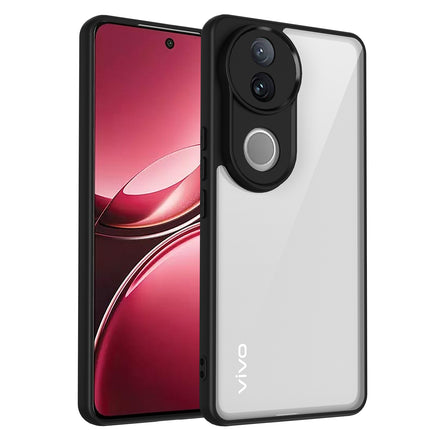 Kapa Hawkeye Clear Back Cover for Vivo V50 5G | Camera Lens Protector Shockproof Slim Clear Case Cover (Black Sides)