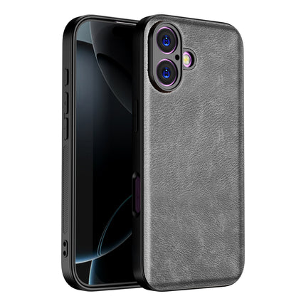 Kapa Tux Leather Back Cover for Apple iPhone 17 | Slim Shockproof Camera Protection Bumper Case (Grey)