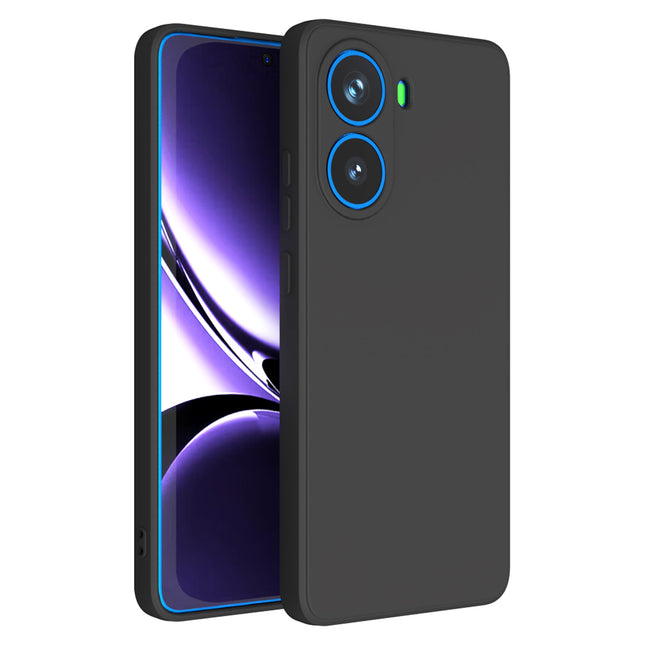 Kapa Matte Protective Lens Flexible Back Cover for Poco X7 Pro 5G | Slim Silicone with Soft Lining Shockproof Full Body Bumper Case (Black)