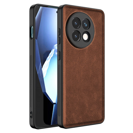 Kapa Tux Leather Back Cover for OnePlus 13R | Slim Shockproof Camera Protection Bumper Case (Brown)