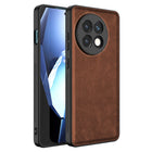 Kapa Tux Leather Back Cover for OnePlus 13R | Slim Shockproof Camera Protection Bumper Case (Brown)