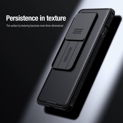 KAPA Camshield Back Cover for OnePlus 12R | Inbuilt Slider Shockproof Lens Protection Case (Black) - Mobizang