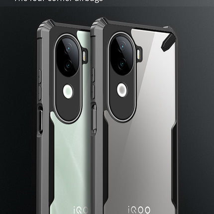 Kapa Bull Clear Back Cover for Iqoo Z9S (5G) | [Military Grade Protection] Shock Proof Slim Hybrid Bumper Case (Black)