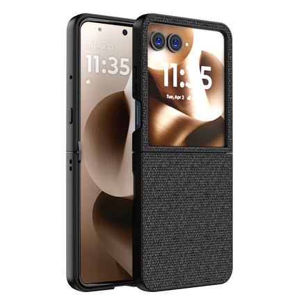 Kapa Soft Full Fabric Protective Back Case Cover for Moto Razr 60 / 50 | Shockproof Slim Hard Anti Slip Back Case (Black)
