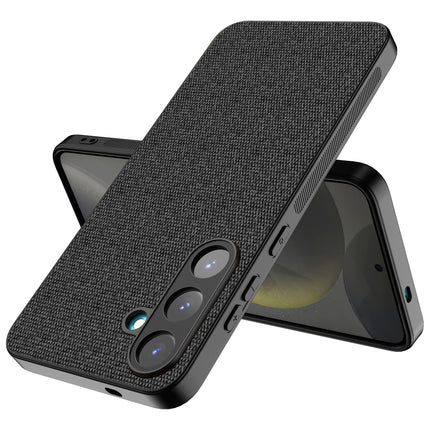 Kapa Soft Full Fabric Protective Back Case Cover for Samsung Galaxy S25 Plus | Shockproof Slim Hard Anti Slip Back Case (Black) - Mobizang