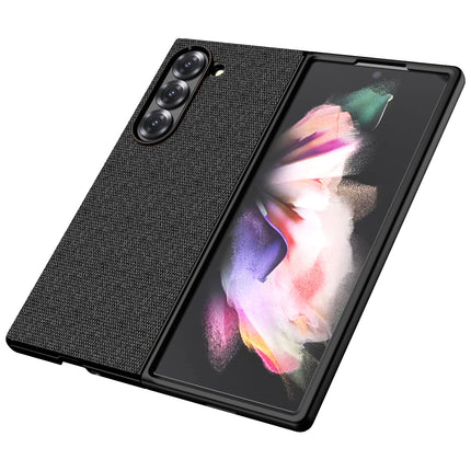 Kapa Soft Full Fabric Protective Back Case Cover for Samsung Galaxy Z Fold 6 | Shockproof Slim Hard Anti Slip Back Case (Black)