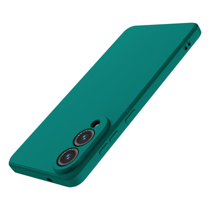 Kapa Matte Protective Lens Flexible Back Cover for Samsung Galaxy S25 Edge | Slim Silicone with Soft Lining Shockproof Full Body Bumper Case (Green)