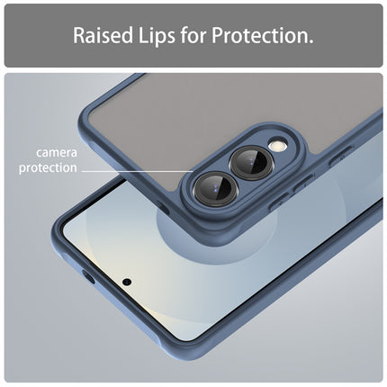 Kapa Shield Frosted Acrylic Back Cover for Samsung Galaxy S25 Edge| Hard Slim Inbuilt Camera Lens Cover Protection Shock Proof Bumper Case (Blue)