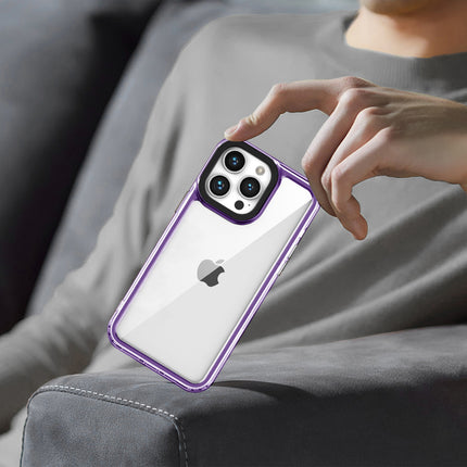 Kapa Warrior Acrylic Clear Back Cover For Apple iPhone 16 Pro | Slim Shockproof [Military Grade Protection] Hybrid Bumper Case (Purple Sides)