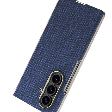 Kapa Nylon Fabric Case Compatible with Magsafe Back Cover for Samsung Galaxy Z Fold7 / Fold 7 | with [Inbuilt Glass] and Wireless Charging Support Full Body Protection Cover (Blue)