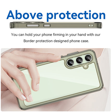 Kapa Unicorn Acrylic Clear Back Cover For Samsung Galaxy S24 FE | Slim Shockproof [Military Grade Protection] Hybrid Bumper Case (Grey Sides) - Mobizang