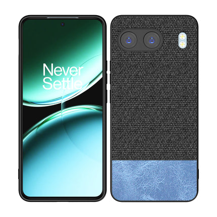 Kapa Soft Fabric & Leather Hybrid Protective Back Cover for OnePlus Nord 4 | Shockproof Slim Hard Anti Slip Back Case (Black,Blue)
