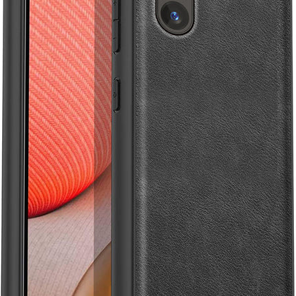 Kapa Tux Leather Back Cover for Samsung Galaxy A35 (5G) | Slim Shockproof Camera Protection Bumper Case (Black) - Mobizang
