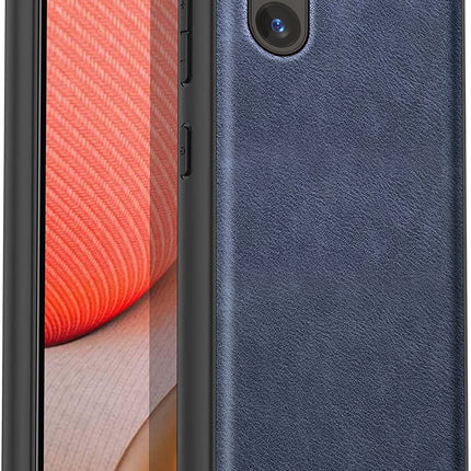 Kapa Tux Leather Back Cover for Samsung Galaxy A55 (5G) | Slim Shockproof Camera Protection Bumper Case (Blue)