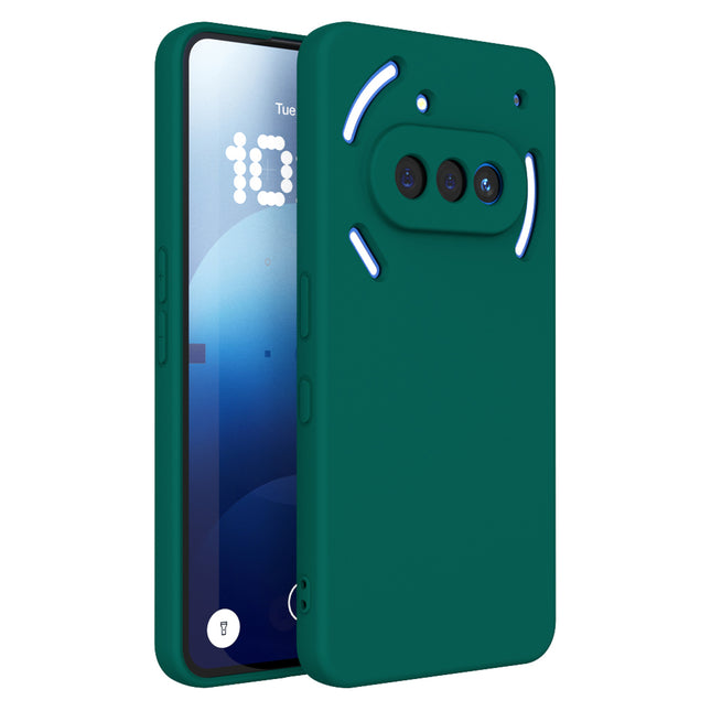 Kapa Matte Protective Lens Flexible Back Cover for Nothing Phone 3A 5G | Slim Silicone with Soft Lining Shockproof Full Body Bumper Case (Green)